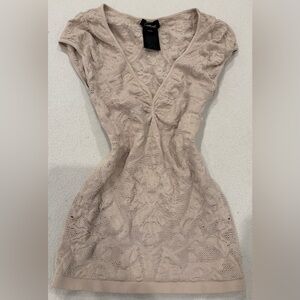 BEBE Beige Lace Top